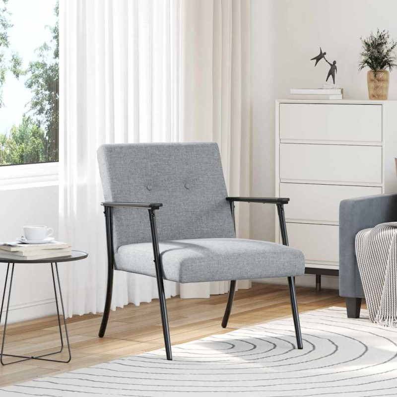 fotel Jasnoszary 59 x 75 x 78 cm tkanina