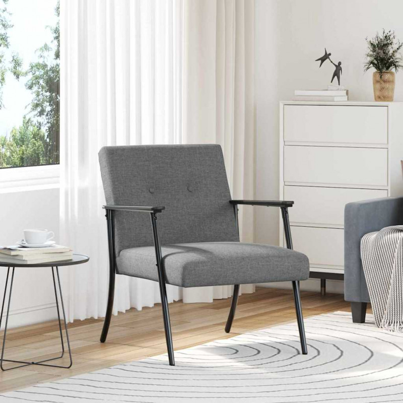 fotel Ciemnoszary 59 x 75 x 78 cm tkanina