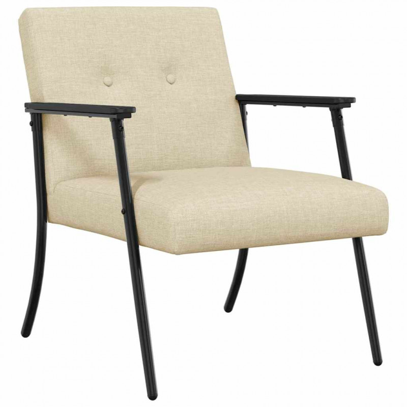 fotel Kremowy 59 x 75 x 78 cm tkanina