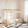 Rama łóżka dziecięcego z daszkiem, 90x190 cm, drewno sosnowe