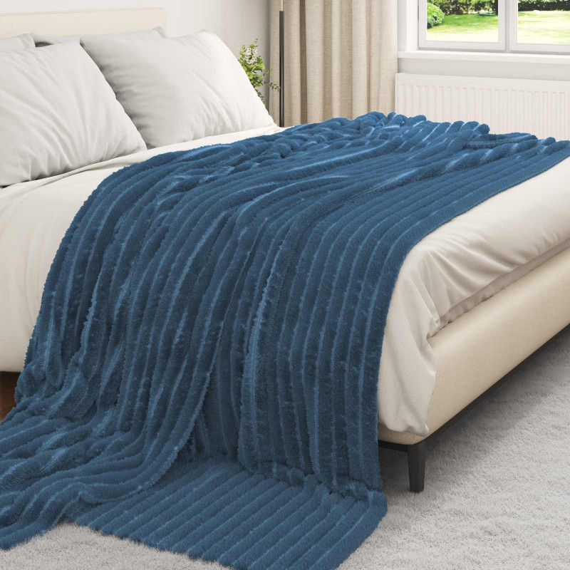 Koc Granatowy 240 x 220 cm Polar