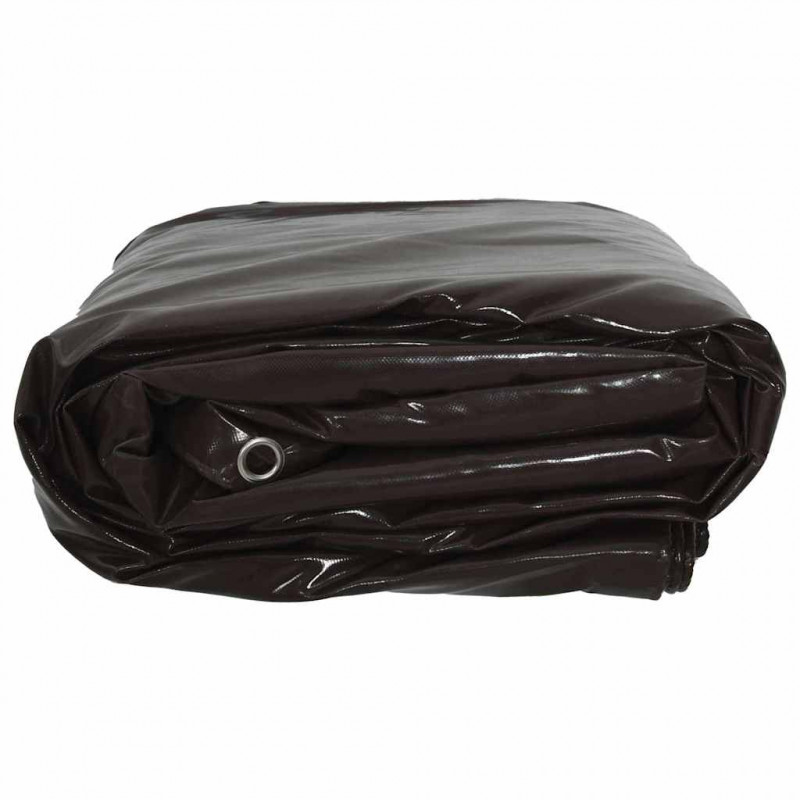 Plandeka 650g / m² Brązowy 3 x 6 m Płótno z powłoką PVC