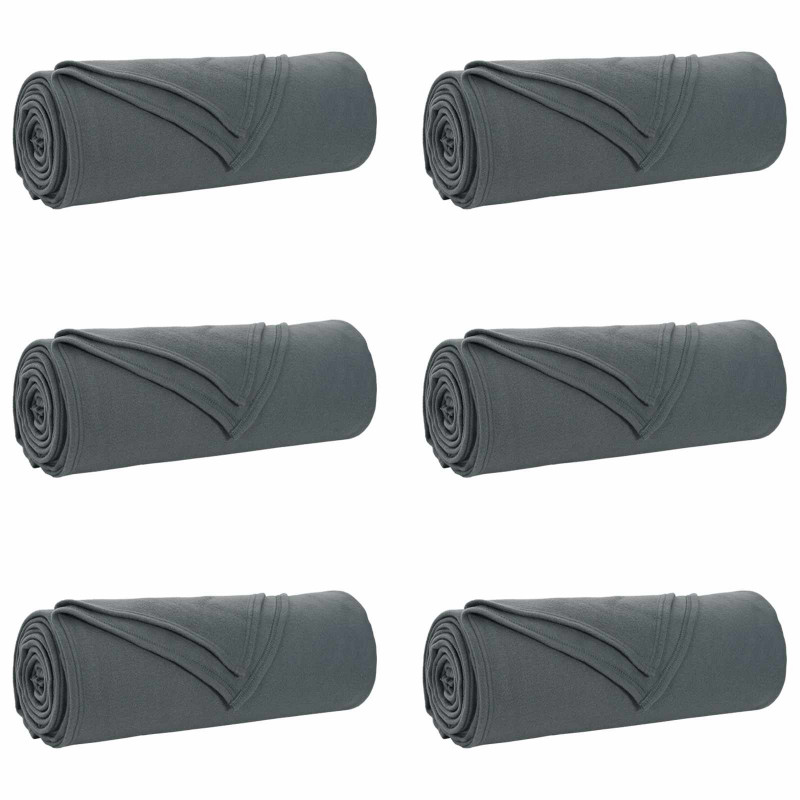 Koce narzutowe 6 pcs Ciemnoszary 210 x 140 cm Polar