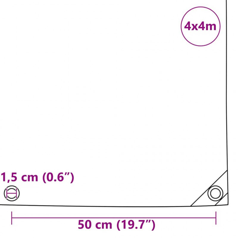 Plandeka 650g / m² Brązowy 4 x 4 m Płótno z powłoką PVC