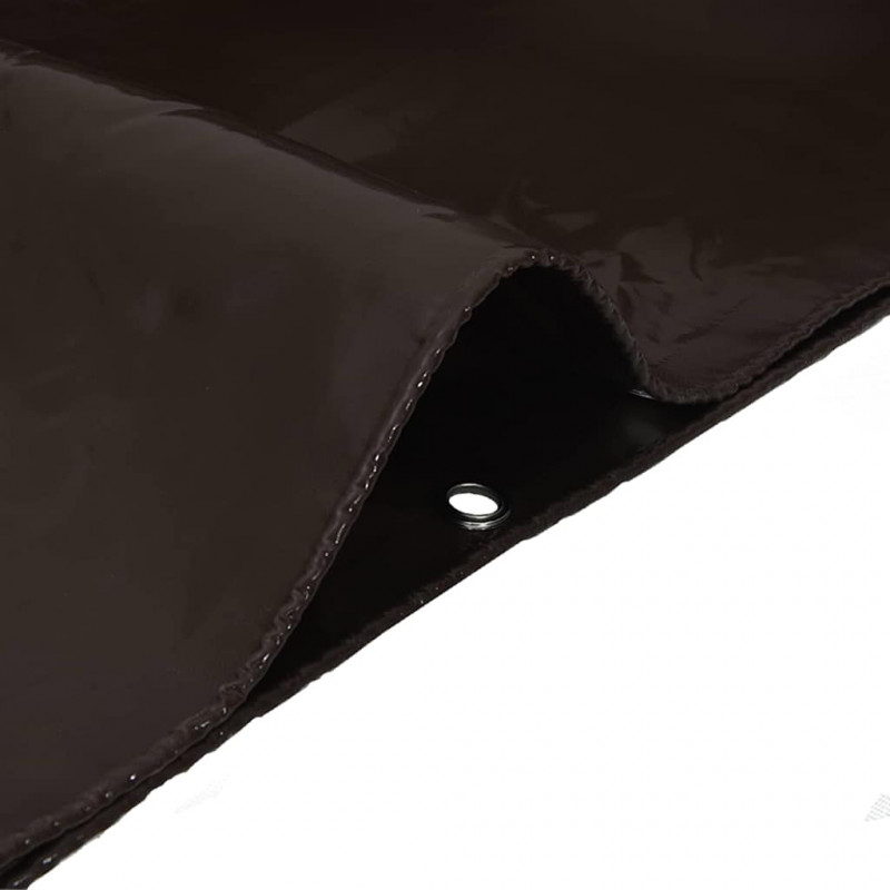 Plandeka 650g / m² Brązowy 4 x 7 m Płótno z powłoką PVC