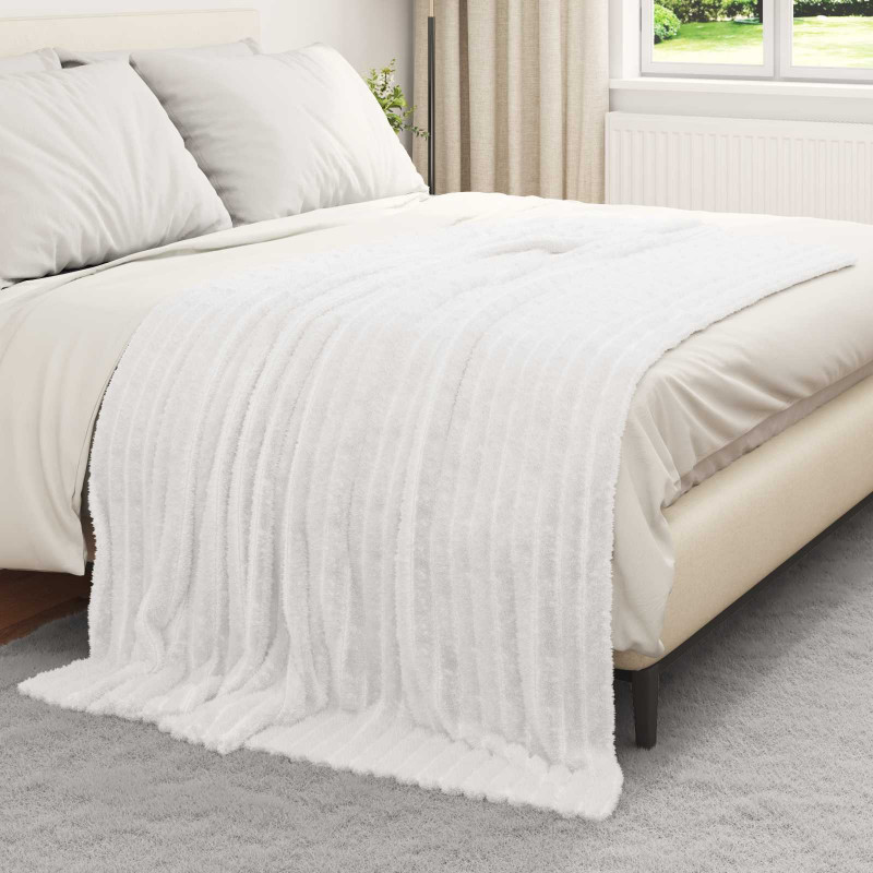 Koc Biały 200 x 150 cm Polar