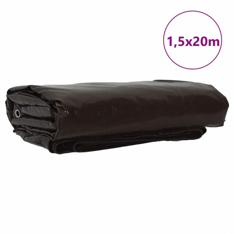 Plandeka 650g / m² Brązowy 1,5 x 20 m Płótno z powłoką PVC