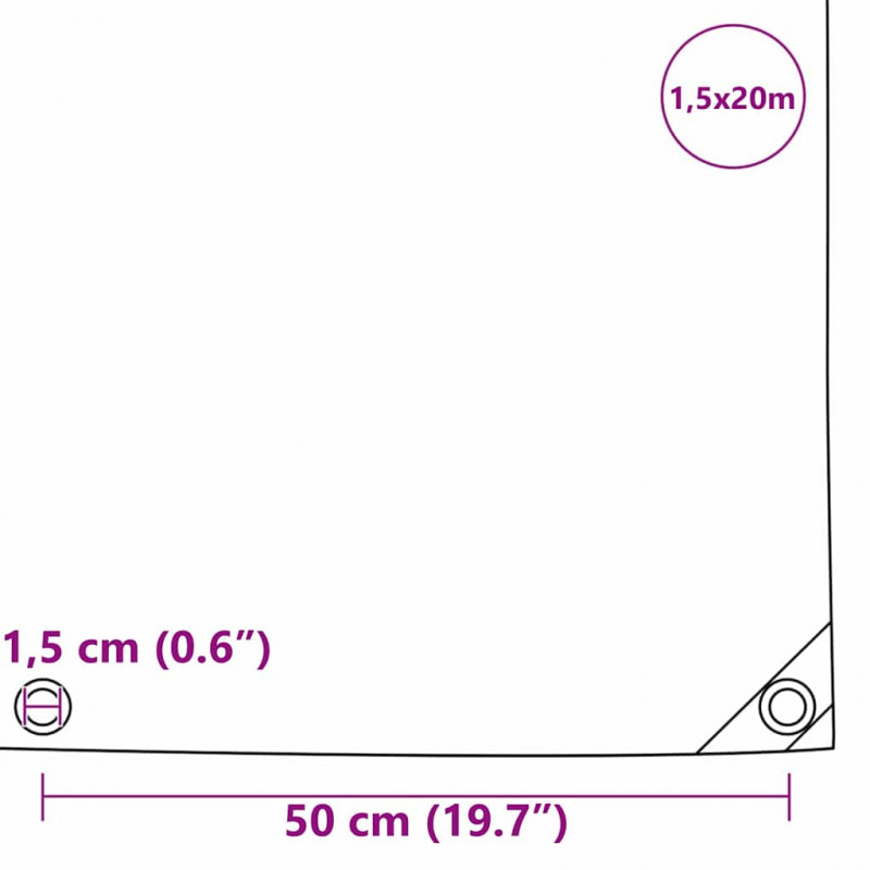 Plandeka 650g / m² Brązowy 1,5 x 20 m Płótno z powłoką PVC