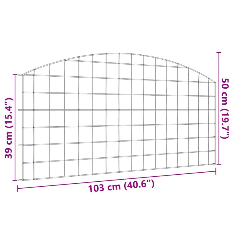 Zestaw Ogrodzenia Stawu 5 pcs Zielony 100 x 50 cm Stal