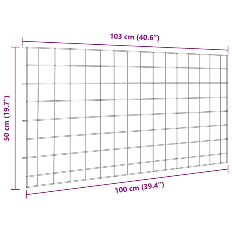 Zestaw Ogrodzenia Stawu 5 pcs Zielony 100 x 50 cm Stal