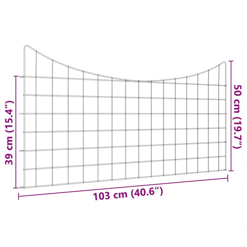 Zestaw Ogrodzenia Stawu 5 pcs Zielony 100 x 50 cm Stal