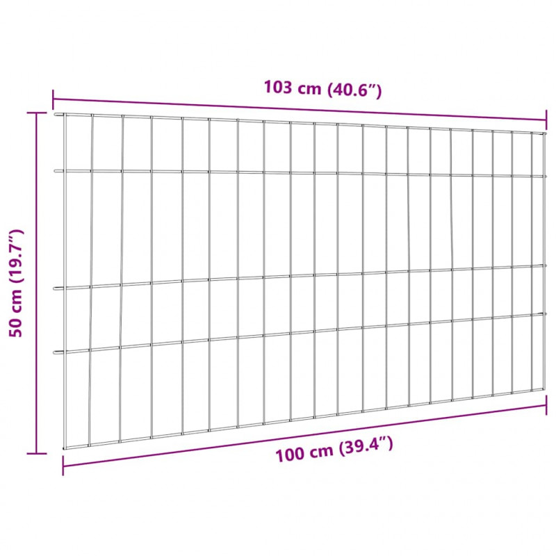 Zestaw Ogrodzenia Stawu 5 pcs Zielony 100 x 50 cm Stal