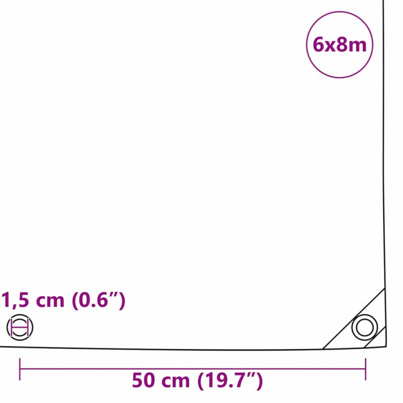 Plandeka 650g / m² Brązowy 6 x 8 m Płótno z powłoką PVC