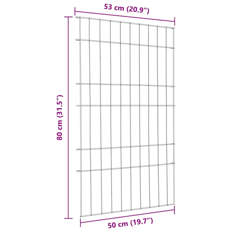 Zestaw Ogrodzenia Stawu 8 pcs Zielony 50 x 80 cm Stal