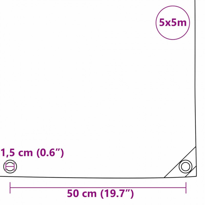 Plandeka 650g / m² Brązowy 5 x 5 m Płótno z powłoką PVC