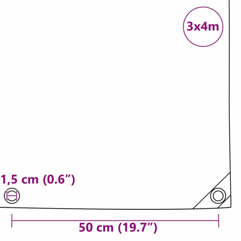 Plandeka 650g / m² Beżowy 3 x 4 m Płótno z powłoką PVC