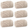 Koce narzutowe 6 pcs Beżowy 240 x 220 cm Polar