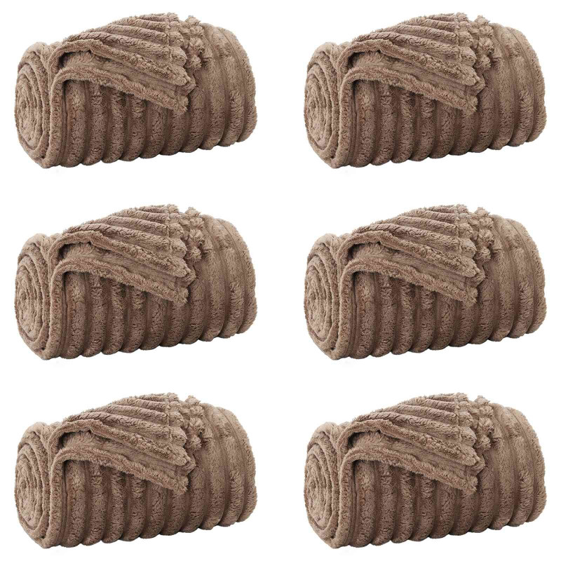 Koce narzutowe 6 pcs Camel 150 x 130 cm Polar