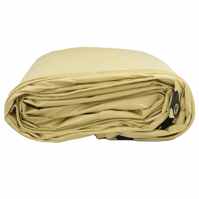 Plandeka 650g / m² Beżowy 5 x 5 m Płótno z powłoką PVC