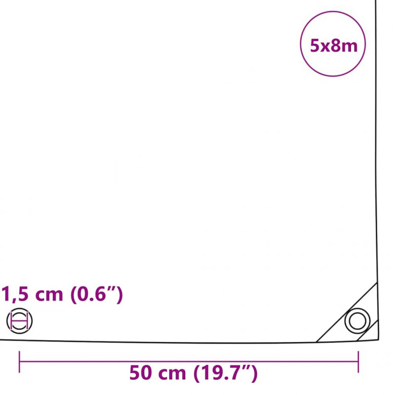 Plandeka 650g / m² Beżowy 5 x 8 m Płótno z powłoką PVC