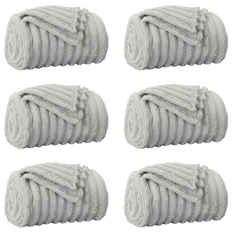 Koce narzutowe 6 pcs Szary 270 x 240 cm Polar