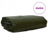 Plandeka 650g / m² Zielony oliwkowy 4 x 4 m Płótno z powłoką PVC