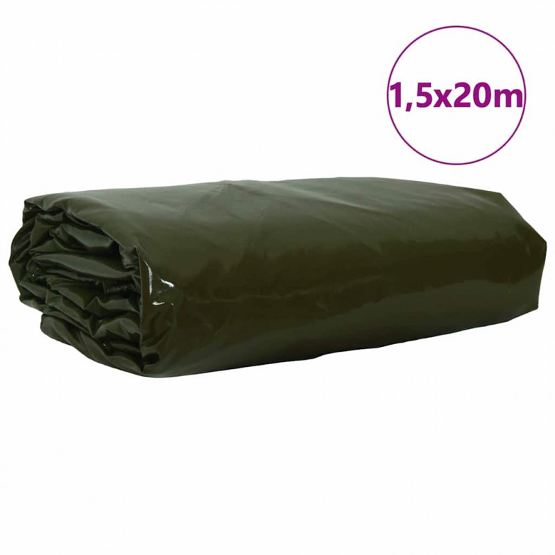 Plandeka 650g / m² Zielony oliwkowy 1,5 x 20 m