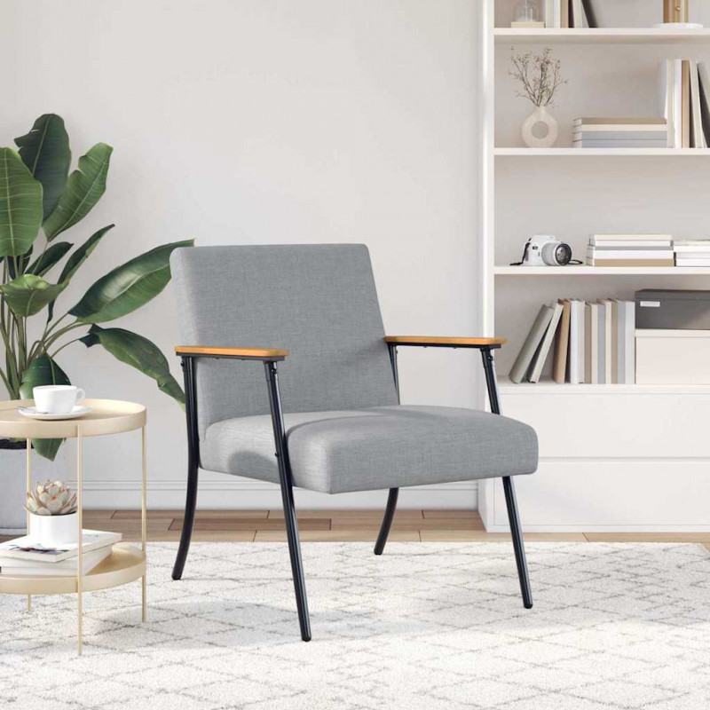fotel Jasnoszary 59 x 75 x 78 cm tkanina