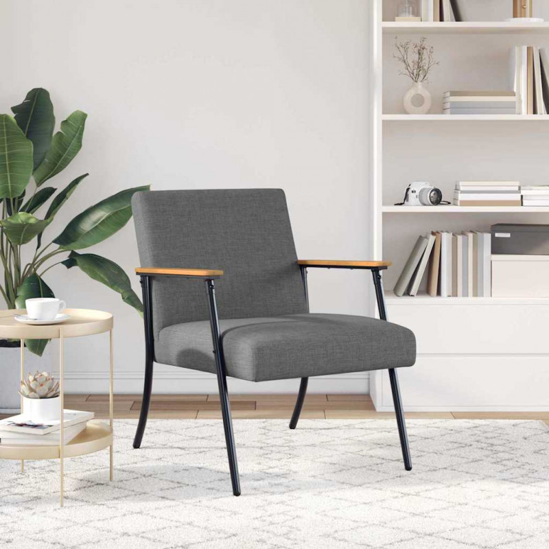 fotel Ciemnoszary 59 x 75 x 78 cm tkanina