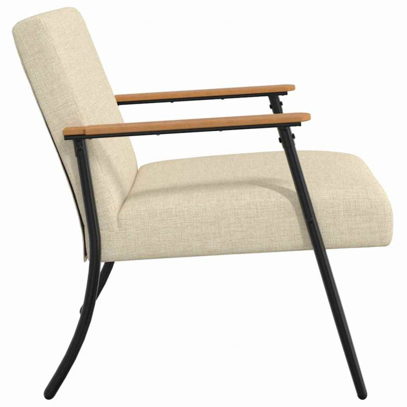 fotel Kremowy 59 x 75 x 78 cm tkanina