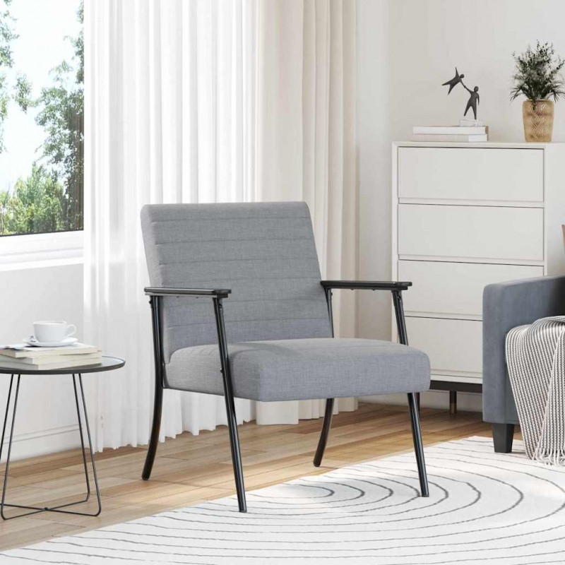 fotel Jasnoszary 59 x 75 x 78 cm tkanina