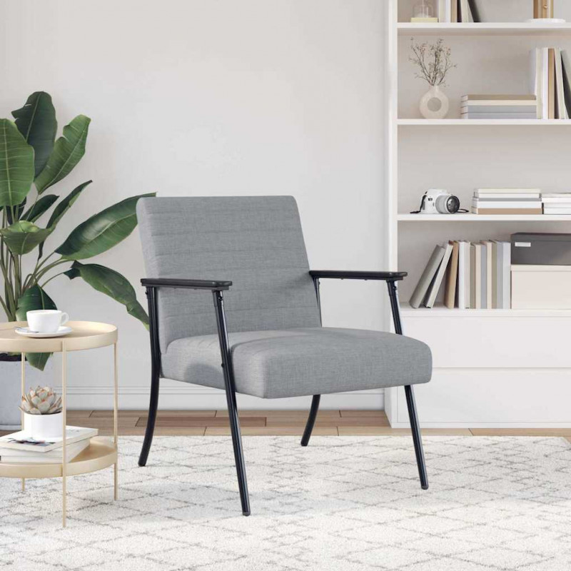 fotel Jasnoszary 59 x 75 x 78 cm tkanina