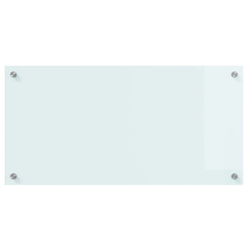 Panel kuchenny Biały 80 x 40 cm szkło hartowane