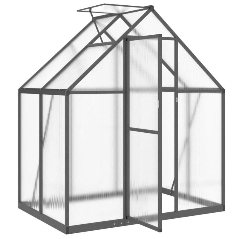 Szklarnia z ramą podstawy, antracyt, 169x114x195 cm, aluminium
