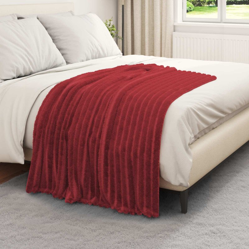 Koce narzutowe 6 pcs Bordeaux Czerwony 150 x 130 cm Polar
