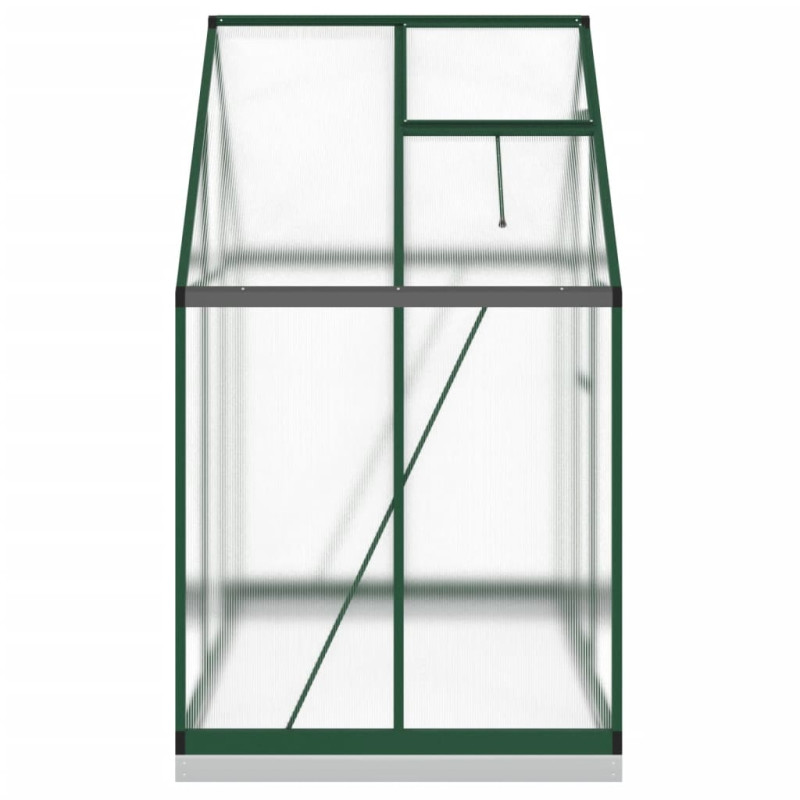 Szklarnia z ramą podstawy, zielona, 169x114x202 cm, aluminium