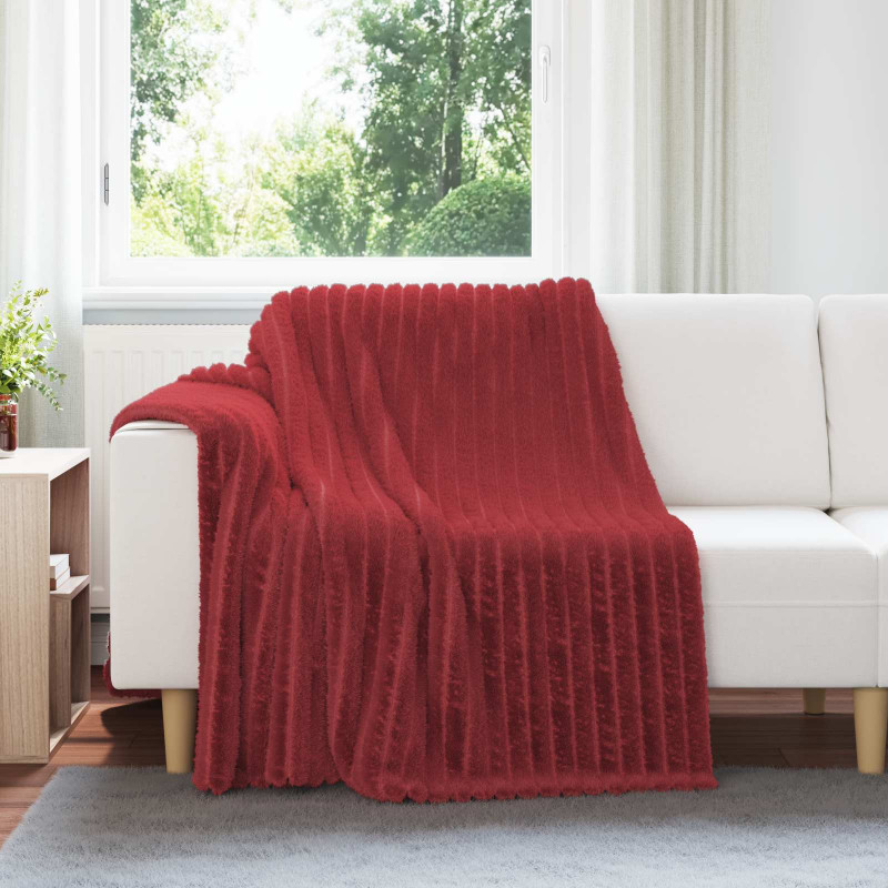 Koce narzutowe 6 pcs Bordeaux Czerwony 200 x 150 cm Polar