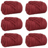 Koce narzutowe 6 pcs Bordeaux Czerwony 200 x 150 cm Polar