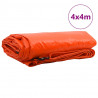 Plandeka 650g / m² Pomarańczowy 4 x 4 m Płótno z powłoką PVC