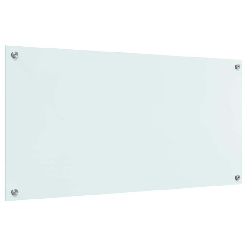 Panel kuchenny Biały 100 x 50 cm szkło hartowane