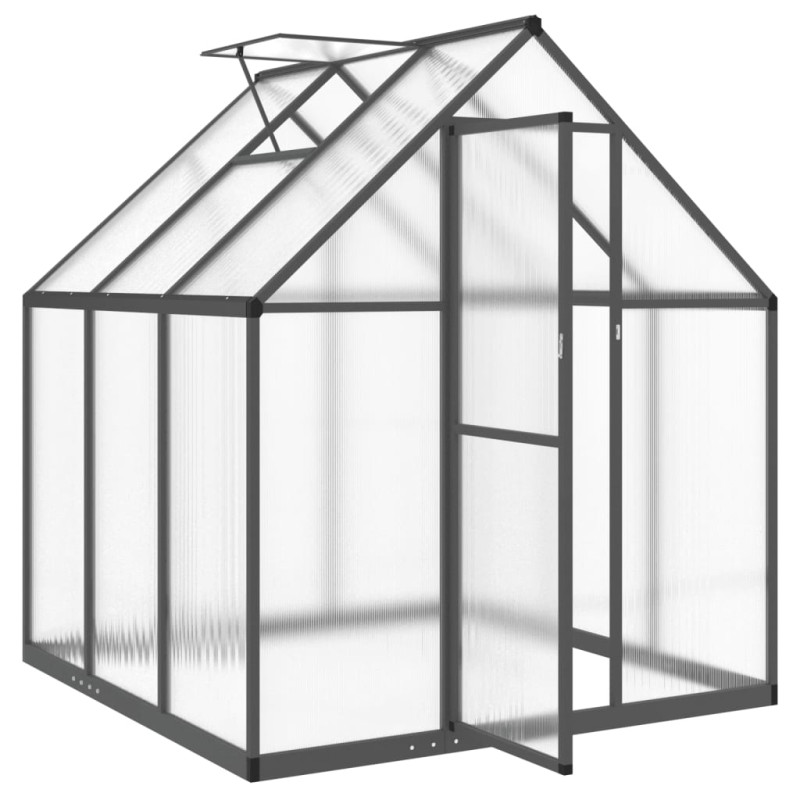 Szklarnia z ramą podstawy, antracyt, 169x169x195 cm, aluminium