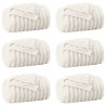 Koce narzutowe 6 pcs Kremowy 150 x 130 cm Polar