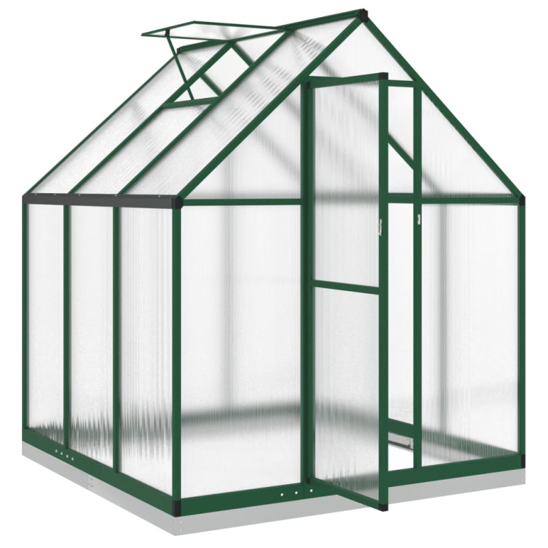 Szklarnia z ramą podstawy, zielona, 169x169x202 cm, aluminium