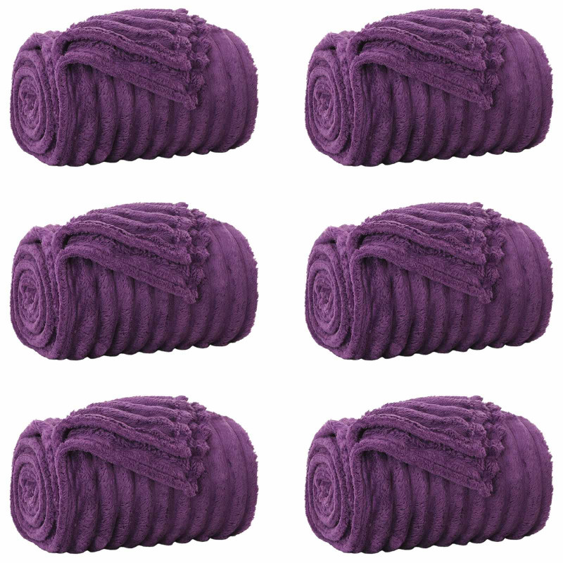 Koce narzutowe 6 pcs Fioletowy 150 x 130 cm Polar