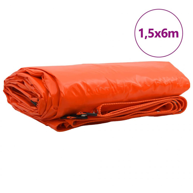 Plandeka 650g / m² Pomarańczowy 1,5 x 6 m Płótno z powłoką PVC