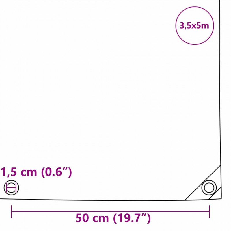 Plandeka 650g / m² Pomarańczowy 3,5 x 5 m Płótno z powłoką PVC