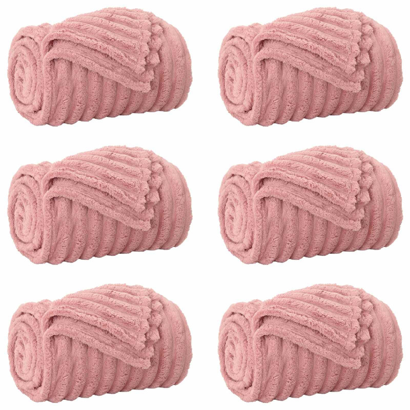 Koce narzutowe 6 pcs Różowy 150 x 130 cm Polar