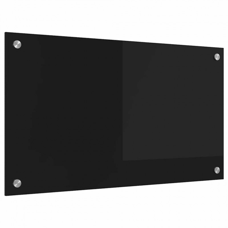 Panel kuchenny Czarny 70 x 40 cm szkło hartowane