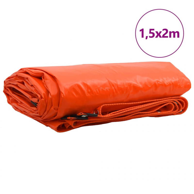 Plandeka 650g / m² Pomarańczowy 1,5 x 2 m Płótno z powłoką PVC