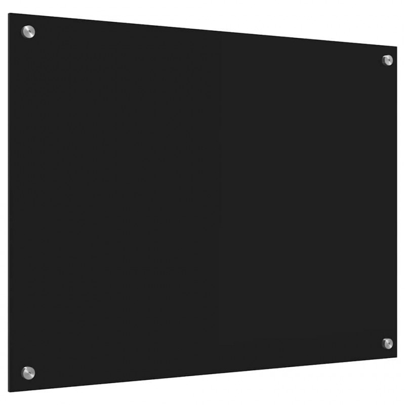 Panel kuchenny Czarny 80 x 60 cm szkło hartowane